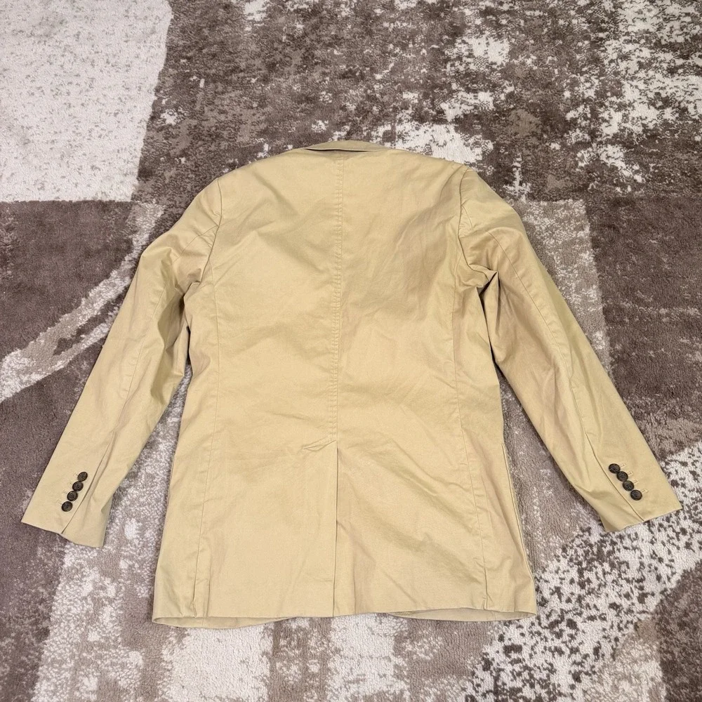 Stafford Sport Coat Mens 40L Slim Fit Unstructured‎ Khaki Blazer Casual Preppy